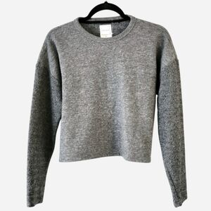 Jason Scott Pullover Sweater Gray Terry Small Top Knit Cozy Comfy Trendy